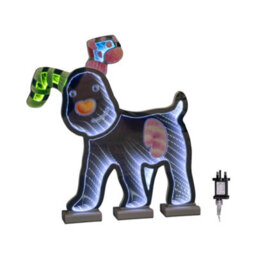 Samuel Alexander 40Cm Infinity Light Up Snowdog Christmas Decoration With White Leds On Wooden Base - thumbnail 9
