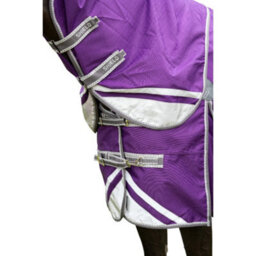 "Hy Defencex Shield Achable Neck Horse Turnout Rug Purple (5 3"")" - thumbnail 4