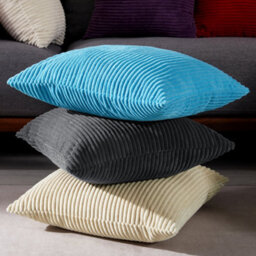 "Deconovo Set Of 2 Super Soft Corduroy Cushion Covers Sky Blue 16""x16""" - thumbnail 5