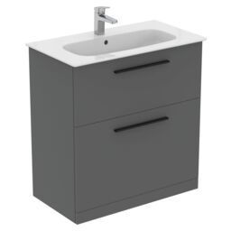 Ideal Standard I.life A Standard Matt Quartz Grey Freestanding Bathroom Vanity Unit (H) 853mm (W) 800mm - thumbnail 3