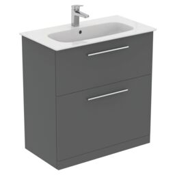 Ideal Standard I.life A Standard Matt Quartz Grey Freestanding Bathroom Vanity Unit (H) 853mm (W) 800mm - thumbnail 4