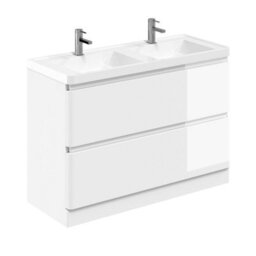 Plum&clay Marvel Gloss White Floor Standing Bathroom Vanity Unit With Resin Basin (W)1200mm