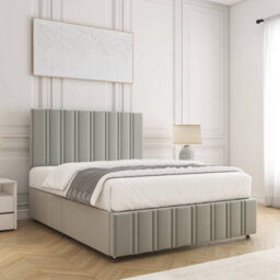 Bsspoke Isabella Divan Bed Set Silver Plush Velvet 24Inch Headboard & Footboard No Drawers No Mattress In 3Ft 4Ft6 5Ft 4Ft 6Ft - thumbnail 3