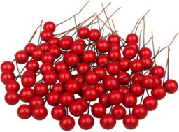 Festive Fix Christmas Holly Berries 300 Pack Red Artificial Berry Picks For Wreaths Garlands Trees And Holiday Craft Decorations - thumbnail 4