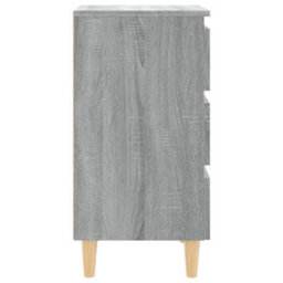 Berkfield Bed Cabinet With Solid Wood Legs Grey Sonoma 40X35X69 Cm - thumbnail 7