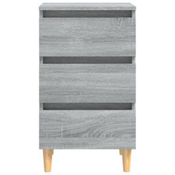 Berkfield Bed Cabinet With Solid Wood Legs Grey Sonoma 40X35X69 Cm - thumbnail 6