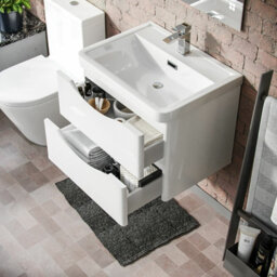 Nes Home Basin Sink Vanity Cabinet Wall Hung & Rimless Close Coupled Toilet Merton - thumbnail 6