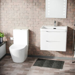 Nes Home Basin Sink Vanity Cabinet Wall Hung & Rimless Close Coupled Toilet Merton - thumbnail 2