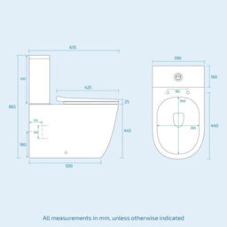 Nes Home Basin Sink Vanity Cabinet Wall Hung & Rimless Close Coupled Toilet Merton - thumbnail 9