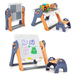 Costway 6-In-1 Multi-Activity Kids Play Table & Chair Set Folding Kids Painting Easel