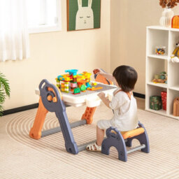 Costway 6-In-1 Multi-Activity Kids Play Table & Chair Set Folding Kids Painting Easel - thumbnail 4