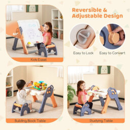 Costway 6-In-1 Multi-Activity Kids Play Table & Chair Set Folding Kids Painting Easel - thumbnail 6
