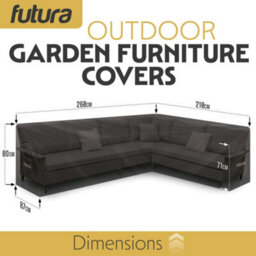 Futura 420D L Shaped 260X210X80Cm Waterproof Garden Furniture Cover, Outdoor Patio Weatherproof Rattan Sofa Shield - thumbnail 6