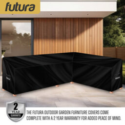 Futura 420D L Shaped 260X210X80Cm Waterproof Garden Furniture Cover, Outdoor Patio Weatherproof Rattan Sofa Shield - thumbnail 9