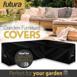 Futura 420D L Shaped 260X210X80Cm Waterproof Garden Furniture Cover, Outdoor Patio Weatherproof Rattan Sofa Shield - thumbnail 3