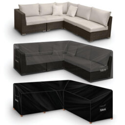 Futura 420D L Shaped 260X210X80Cm Waterproof Garden Furniture Cover, Outdoor Patio Weatherproof Rattan Sofa Shield