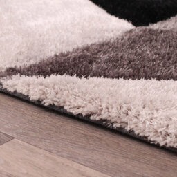 Grey Shaggy Modern Sparkle Geometric Easy To Clean Rug For Dining Room Bed Room And Living Room-80Cm X 150Cm - thumbnail 5