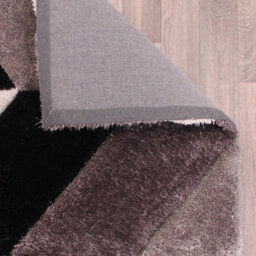 Grey Shaggy Modern Sparkle Geometric Easy To Clean Rug For Dining Room Bed Room And Living Room-80Cm X 150Cm - thumbnail 7