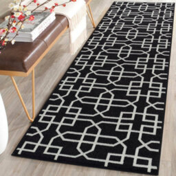 Smart Living Heavy Duty Machine Washable Runner For Hallway, Kitchen Non Slip Floor Mats, Door Mat 67Cm X 120Cm - Black Cream - thumbnail 1