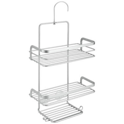 Metaltex Viva 3-Tier Shower Caddy Bathroom Storage Rack - Silver - image 1