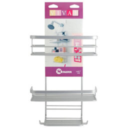 Metaltex Viva 3-Tier Shower Caddy Bathroom Storage Rack - Silver - thumbnail 5