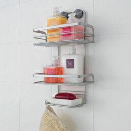 Metaltex Viva 3-Tier Shower Caddy Bathroom Storage Rack - Silver - thumbnail 2