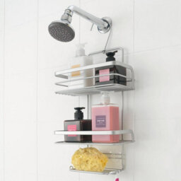 Metaltex Viva 3-Tier Shower Caddy Bathroom Storage Rack - Silver - thumbnail 3