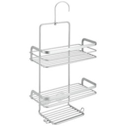 Metaltex Viva 3-Tier Shower Caddy Bathroom Storage Rack - Silver - thumbnail 1