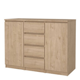 Wyld Haus Budapest Oak-Effect Sideboard 4 Drawers 2 Doors - thumbnail 4