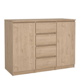 Wyld Haus Budapest Oak-Effect Sideboard 4 Drawers 2 Doors - thumbnail 2