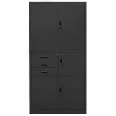 Berkfield Durable Office Cabinet Anthracite 90X40X180 Cm Steel - image 1