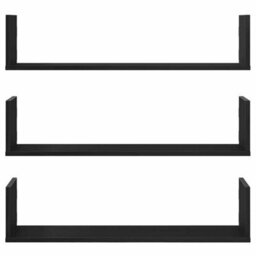 Walplus Wall Shelves 3 Pcs Black Oak 80X18X18 Cm Engineered Wood - thumbnail 5