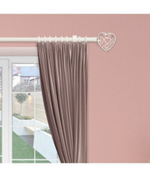 13 - 16mm   Heart End Metal Curtain Pole Set - Cream - thumbnail 5