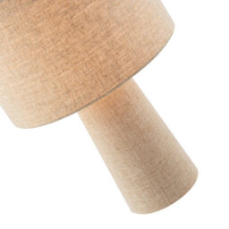 Happy Homewares Modern Natural Oatmeal Linen Table Lamp With Fabric Shade And Base - thumbnail 2