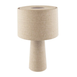 Happy Homewares Modern Natural Oatmeal Linen Table Lamp With Fabric Shade And Base - thumbnail 3
