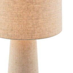 Happy Homewares Modern Natural Oatmeal Linen Table Lamp With Fabric Shade And Base - thumbnail 4