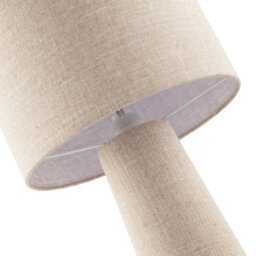Happy Homewares Modern Natural Oatmeal Linen Table Lamp With Fabric Shade And Base - thumbnail 5