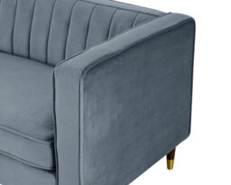 Home Detail Thomas Velvet Fabric 2 Seater Sofa, Grey - thumbnail 4