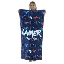 Floso Gamer Game Controller Towel Blue/white (One Size) - thumbnail 2