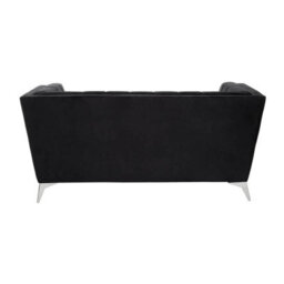 Orsina Refined Two Seat Black Velvet Sofa, Velvet Upholstered Mid Century Sofa, Contemporary Sofa For Livingroom - thumbnail 4