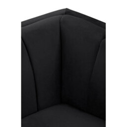 Orsina Refined Two Seat Black Velvet Sofa, Velvet Upholstered Mid Century Sofa, Contemporary Sofa For Livingroom - thumbnail 6