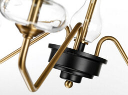 Stylish 3 Bulb Pendant Ceiling Light In Aged Brass And Charcoal Black - thumbnail 3
