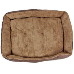 Actiaspet Brown Faux Leather Washable Dog Bed Xxl - thumbnail 3