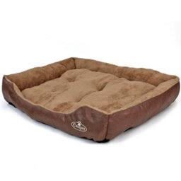 Actiaspet Brown Faux Leather Washable Dog Bed Xxl - thumbnail 5