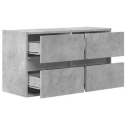 Berkfield Tv Wall Cabinet With Led Lights Concrete Grey 80X31X45 Cm - thumbnail 9