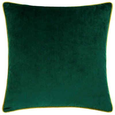 furn. Furn Meridian Velvet Piped Feather Filled Cushion, Emerald/moss, 55 X 55Cm - image 1