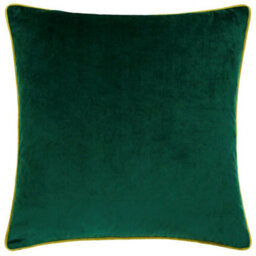 furn. Furn Meridian Velvet Piped Feather Filled Cushion, Emerald/moss, 55 X 55Cm - thumbnail 1