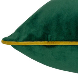 furn. Furn Meridian Velvet Piped Feather Filled Cushion, Emerald/moss, 55 X 55Cm - thumbnail 3