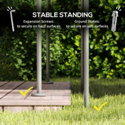 Outsunny 3 X 4M Garden Gazebo With Sides, Double Roof Metal Gazebo, Grey - thumbnail 7