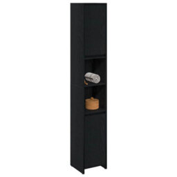 Walplus Bathroom Cabinet Black Oak 30 X 30 X 183.5 Cm Engineered Wood - thumbnail 3